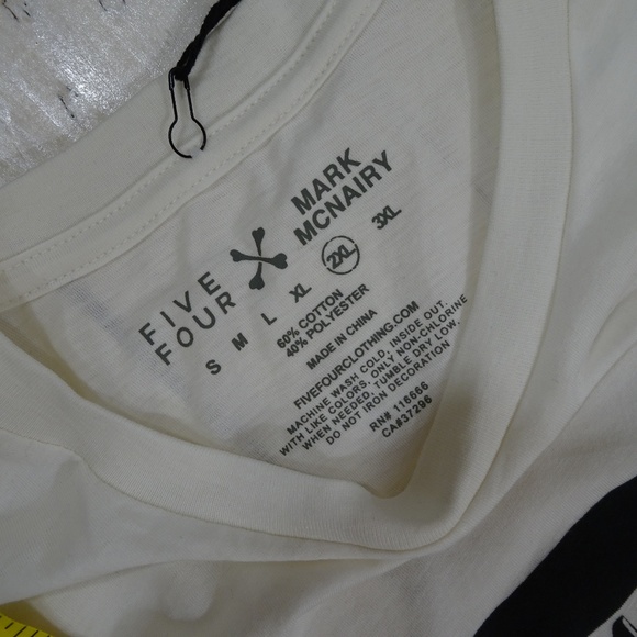 Five Four Mark McNairy Bars NY LA White T-Shirt - Picture 6 of 6